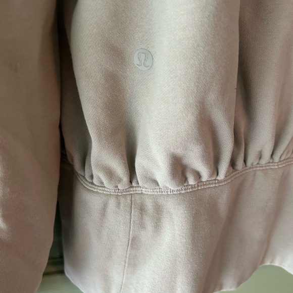 Lululemon Hugged Waist Cotton Zip Hoodie taupe size 10 - Picture 5 of 8